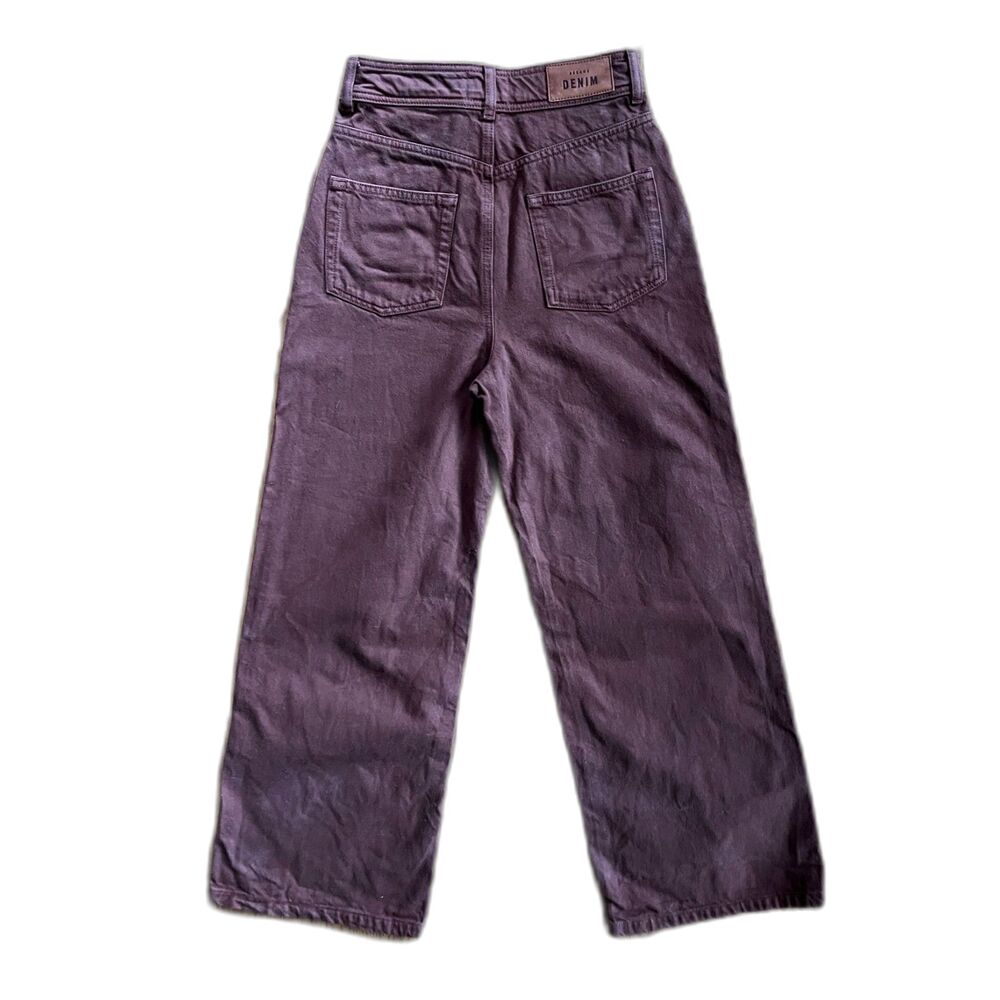 Sezane Brown Cotton Wide Leg Denim Jeans Pants Women's Size 34 - Picture 7 of 12